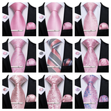 Funki Buys | Neckties | Men's Formal 3pcs Pink Tie Set