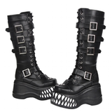 Funki Findz | Boots | Women's Gothic Punk Teeth Wedge Boots