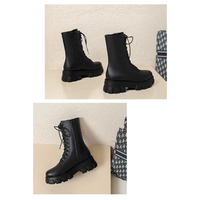 Funki Buys | Boots | Women's Platform Ankle Boot | Lace-Up Chunky Heel