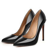Funki Buys | Shoes | Women's Patent Black Studded Stilettos