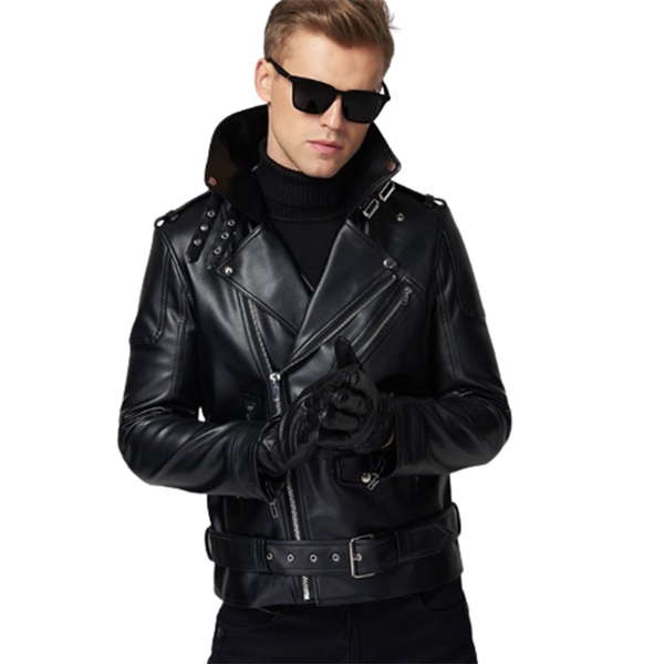 Funki Buys | Jackets | Men's Premium Faux Leather Biker Jacket | 5XL