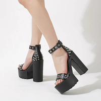 Funki Buys | Shoes | Women's Goth Rivet Dress Platform Sandal