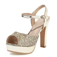 Funki Buys | Shoes | Women's Sequin Open Toe Sandals | Gold Silver