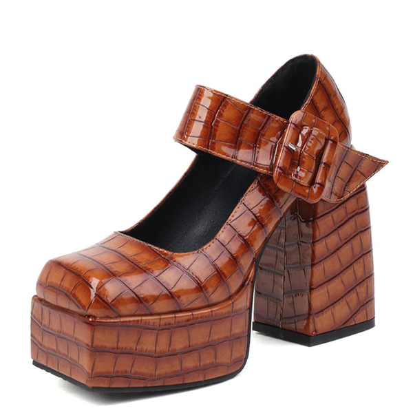 Funki Buys | Shoes | Women's Stone Pattern High-Heel Platform