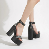 Funki Buys | Shoes | Women's Goth Rivet Dress Platform Sandal