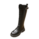 Funki Buys | Boots | Women's Knee-High Lace Up Zip Belt Buckle Boots
