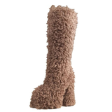 Funki Buys | Boots | Women's Knee-High Fuzzy Platform Boots