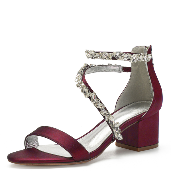 Funki Buys | Shoes | Women's Satin Crystal Trimmed Wedding Low Sandals