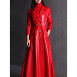 Funki Buys | Jackets | Women's Long Faux Leather Swing Coat