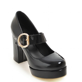 Funki Buys | Shoes | Women's Patent Mary Jane Platform Heels | Pumps