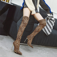 Funki Buys | Boots | Women's Cloth Leopard Print Stiletto Boots