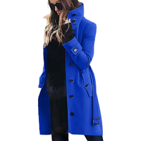 Funki Buys | Jackets | Women's Wool Blend Stand Collar Coat