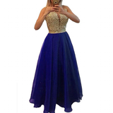 Funki Buys | Dresses | Women's Chiffon Beaded Lace Long Prom Dress