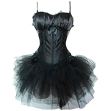 Funki Buys | Dresses | Women's 2 Pcs Overbust Corset Set | Gothic Punk