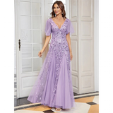 Funki Buys | Robes | Robe longue en dentelle à sequins pour femme