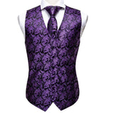 Funki Buys | Vests | Men's 4 Pcs Luxury Royal Purple Tie Vest Set