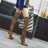 Funki Buys | Boots | Women's Cloth Leopard Print Stiletto Boots