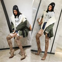 Funki Buys | Boots | Women's Cloth Leopard Print Stiletto Boots