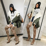 Funki Buys | Boots | Women's Cloth Leopard Print Stiletto Boots