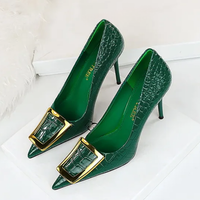 Funki Buys | Shoes | Women's Metal Buckle Pointed Toe Pumps