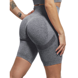 Women's High Waist Soft Smile Yoga Pants - Deep Gray - Shorts Fitness Leggings - XXL - Polyester Spandex - image 36