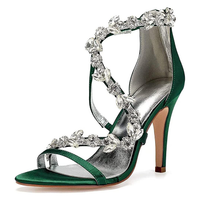 Funki Buys | Shoes | Women's Crystal Satin Crossed Strap Sandals