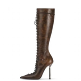 Funki Buys | Boots | Women's Stylish Lace Up Stiletto Boots