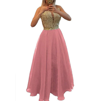 Funki Buys | Dresses | Women's Chiffon Beaded Lace Long Prom Dress