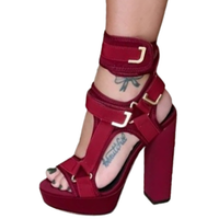 Funki Buys | Shoes | Women's Chunky Heel Strappy Sandals