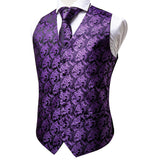 Funki Buys | Vests | Men's 4 Pcs Luxury Royal Purple Tie Vest Set