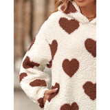 Funki Buys | Sweaters | Women's Fuzzy Heart Pocketed Hoodie