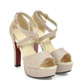 Funki Buys | Shoes | Women's Sequin High Platform Sandals