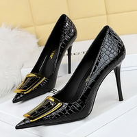 Funki Buys | Shoes | Women's Metal Buckle Pointed Toe Pumps