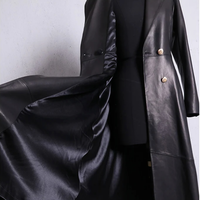 Funki Buys | Jackets | Women's Long Faux Leather Swing Coat