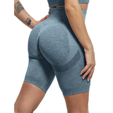 Women's High Waist Soft Smile Yoga Pants - Blue - Shorts Fitness Leggings - XXL - Polyester Spandex - image 37
