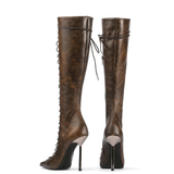 Funki Buys | Boots | Women's Stylish Lace Up Stiletto Boots