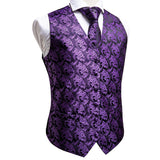 Funki Buys | Vests | Men's 4 Pcs Luxury Royal Purple Tie Vest Set