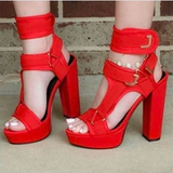 Funki Buys | Shoes | Women's Chunky Heel Strappy Sandals