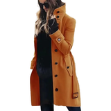 Funki Buys | Jackets | Women's Wool Blend Stand Collar Coat