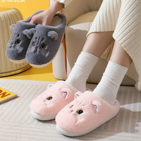 Funki Buys | Shoes | Women's Cute Cartoon Cat Slippers | Winter Warm