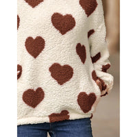Funki Buys | Sweaters | Women's Fuzzy Heart Pocketed Hoodie