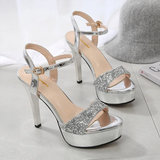Funki Buys | Shoes | Women's Metallic Party Platform Sandals
