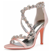 Funki Buys | Shoes | Women's Crystal Satin Crossed Strap Sandals