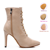 Funki Buys | Boots | Women's Lace-up Suede Dress Boots
