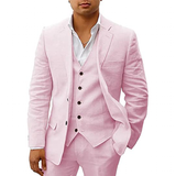 Funki Buys | Suits | Men's 3 Pcs Linen Summer Wedding Suits