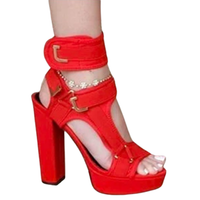 Funki Buys | Shoes | Women's Chunky Heel Strappy Sandals