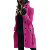 Funki Buys | Jackets | Women's Wool Blend Stand Collar Coat
