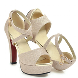 Funki Buys | Shoes | Women's Sequin High Platform Sandals