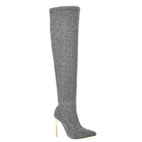 Funki Buys | Boots | Women's Cloth Leopard Print Stiletto Boots