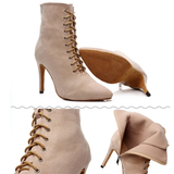 Funki Buys | Boots | Women's Lace-up Suede Dress Boots